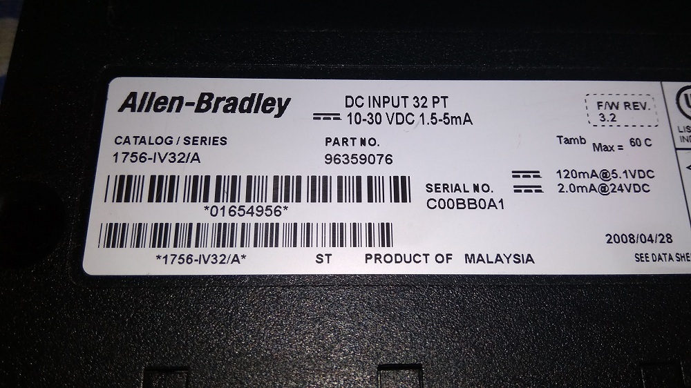 Allen Bradley Plc 1756-iv32/a