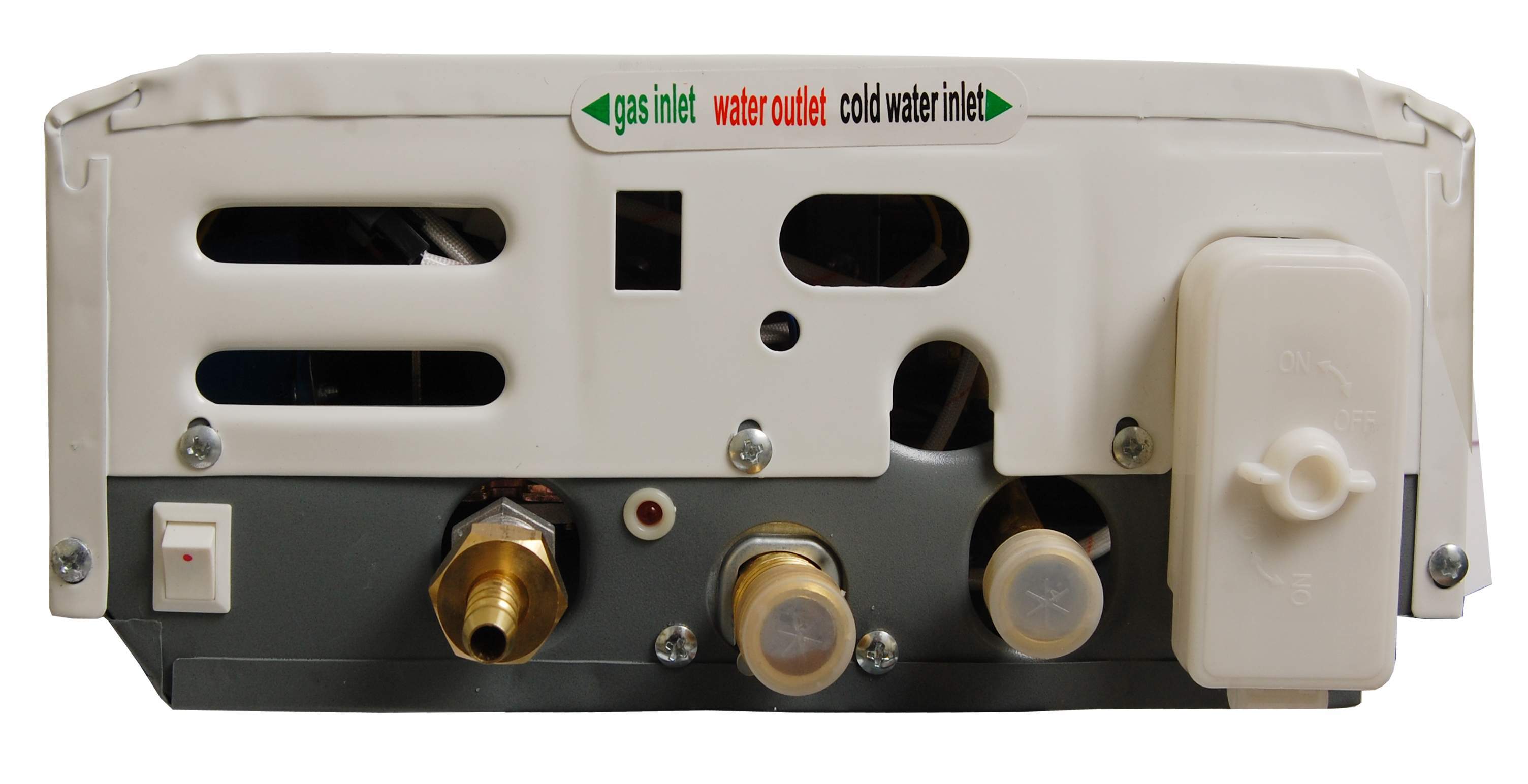 Surya Instant Gas Geyser - Metal, 7 Liters Tankless, White | Oxygen Sensor, Heavy Duty Tank, Wider Burner, High-efficiency Copper Pipe, 1 Year Warranty