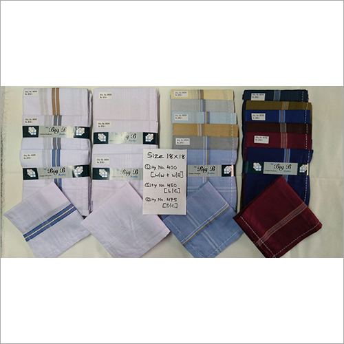White Border Men's Handkerchief - Polyester Cotton, 18x18 Inches, Multi-Color Options | Ideal for Adults, Stylish Design, Premium Quality