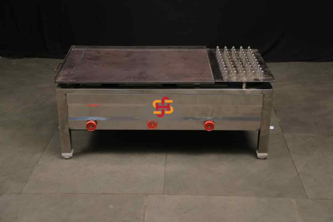 Puffer Burner Plate - Stainless Steel 20x39x13 Inch | Manual Control Eco-friendly Low Noise High Efficiency Table Top Design