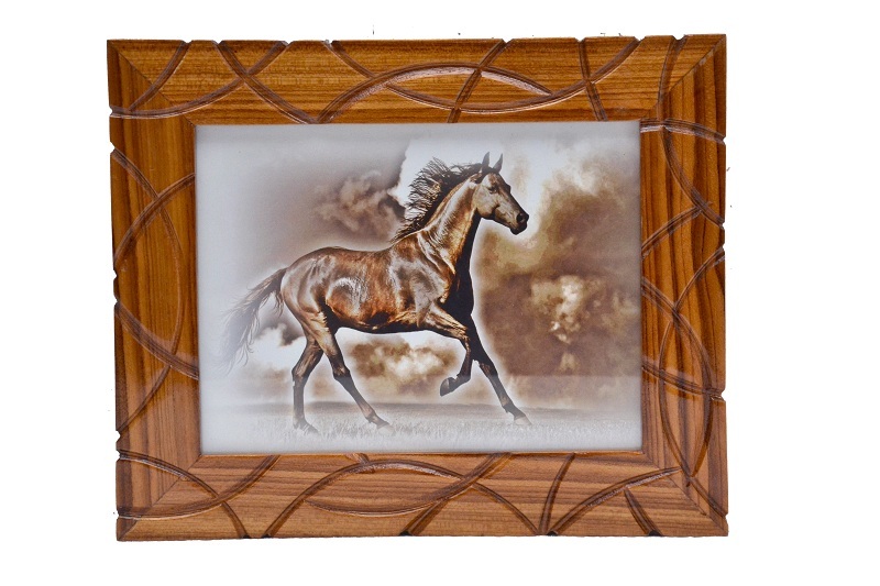 Handcrafted Wooden Photo Frame - 9x11 Inches Rectangle, Natural Brown Color | Elegant Design, Wall Mounting, Perfect For Family And Nursery Decor