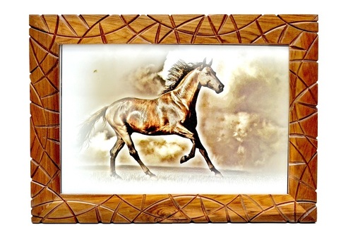 Wall Hanging Photo Frame - Handcrafted Wooden Frame 11x15 inches, Natural Brown Color | Heirloom Quality, Elegant Design for Home Decor