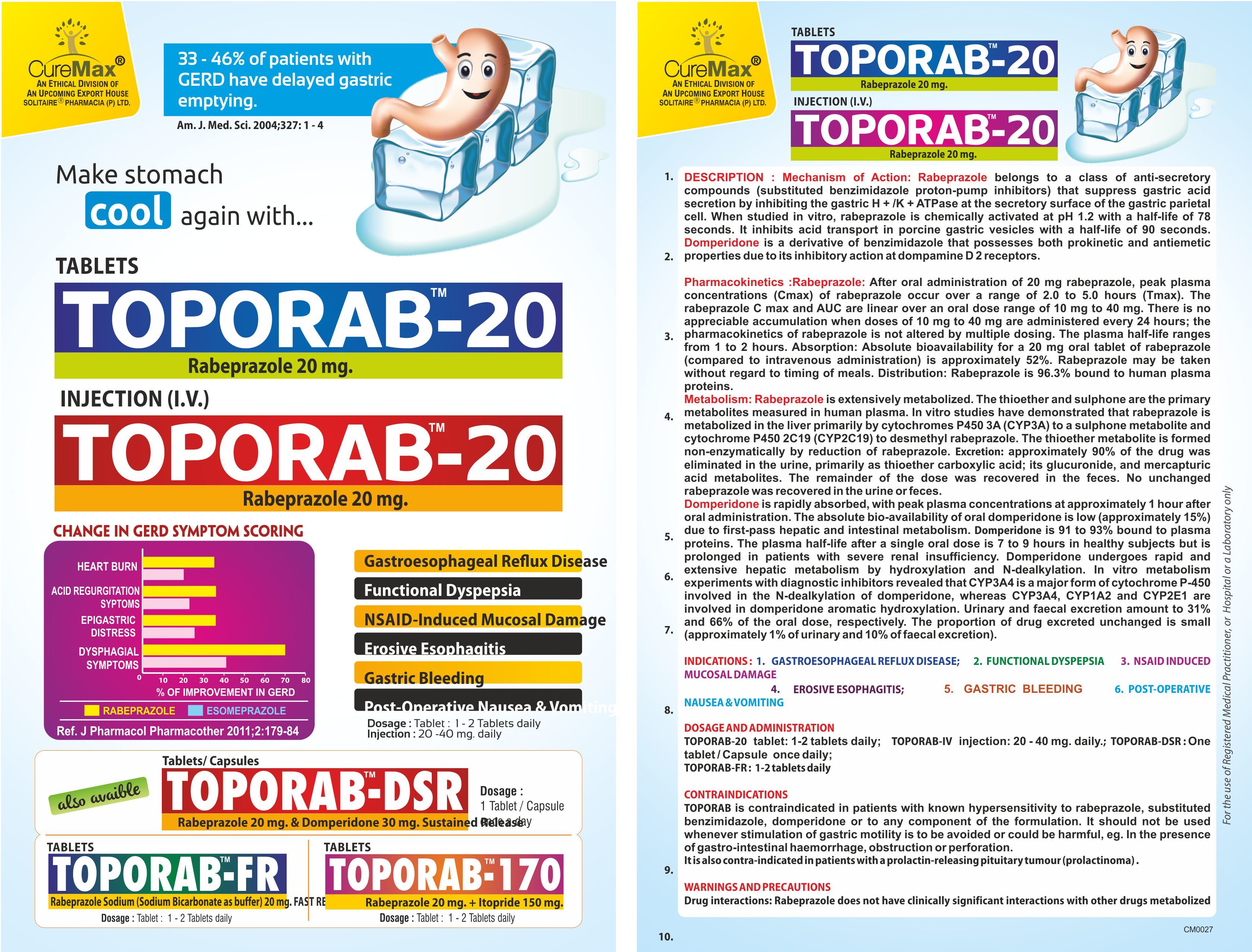 Rabeprazole 20 Mg - 20 Mg Tablets Once Daily | Treats Gastroesophageal Reflux Diseases, Ulcers, And Gastric Hyperacidity