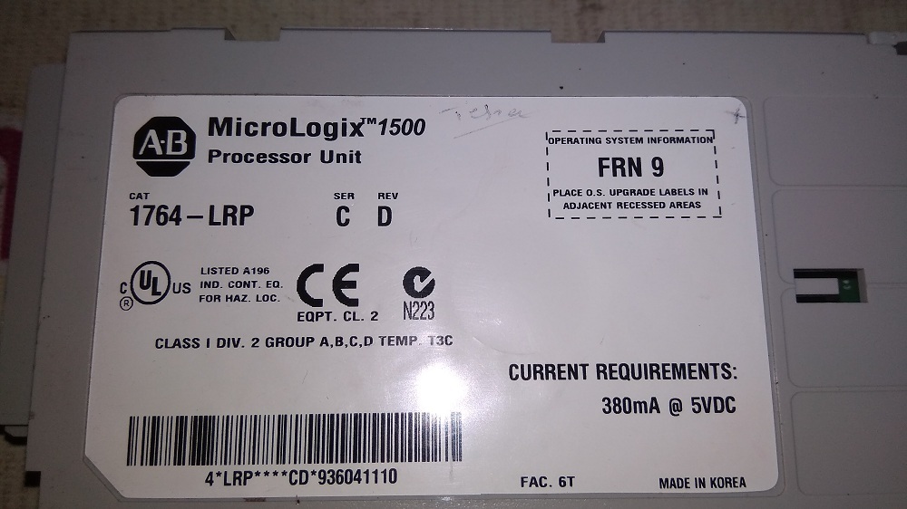 Allen Bradley Plc 1764-lrp C D
