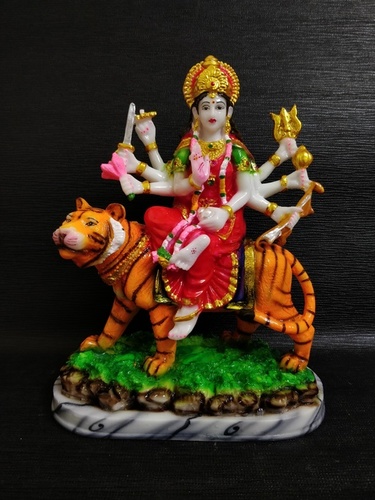 Durga Statue - Handcrafted Resin, 12 Inches Tall, Vibrant Colors - Ideal for Home Decor and Spiritual Spaces