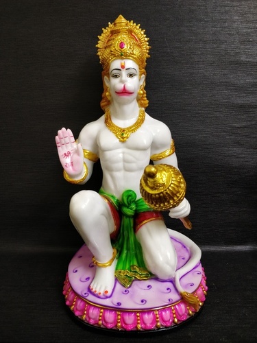 Hanuman Statue - Handcrafted Resin, 12 Inches Tall, Vibrant Colors, Intricate Detailing, Spiritual Decor