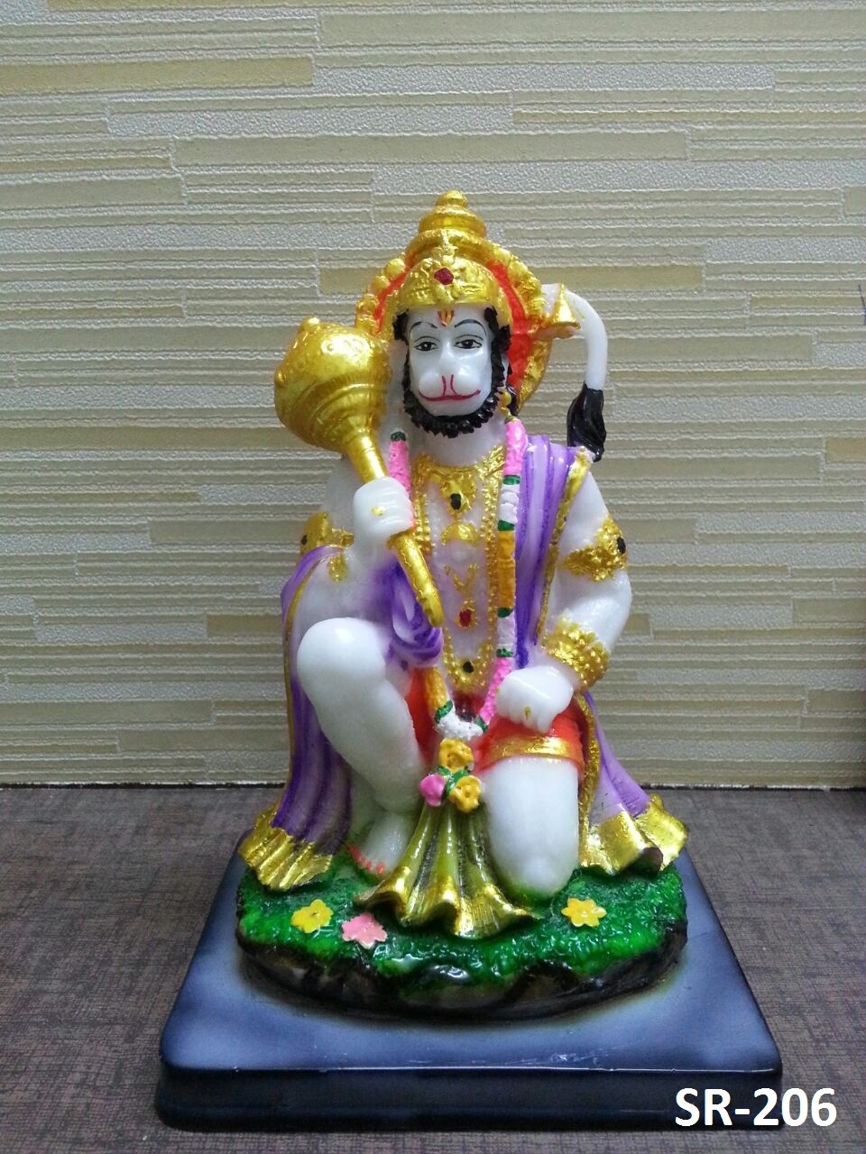 Hanuman Statue - Handcrafted Resin, 12 Inches Tall, Vibrant Colors, Intricate Detailing, Spiritual Decor