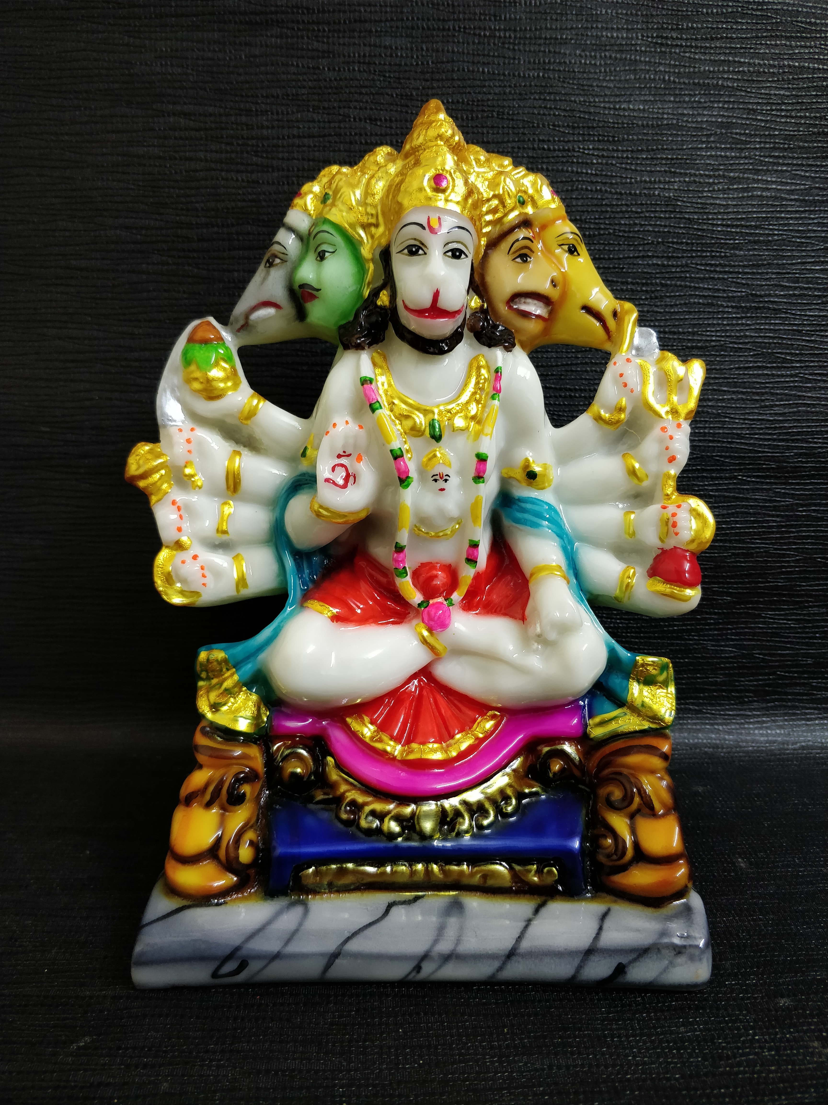 Hanuman Statue - Handcrafted Resin, 12 Inches Tall, Vibrant Colors, Intricate Detailing, Spiritual Decor
