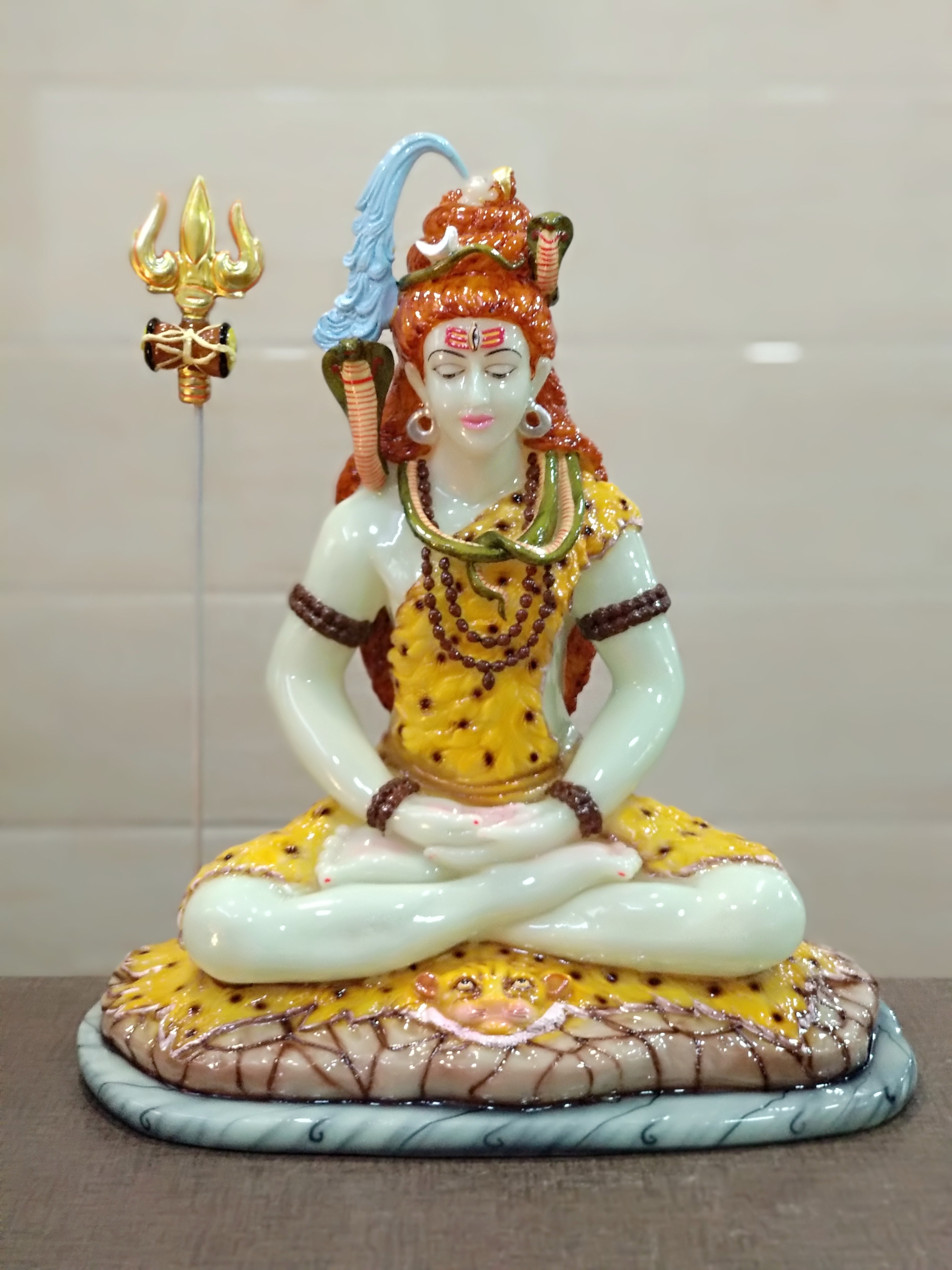 Shiva Statue - Ethereal Resin, 12 Inches Tall, Antique Bronze Finish | Handcrafted Artisan Design, Spiritual Home Decor
