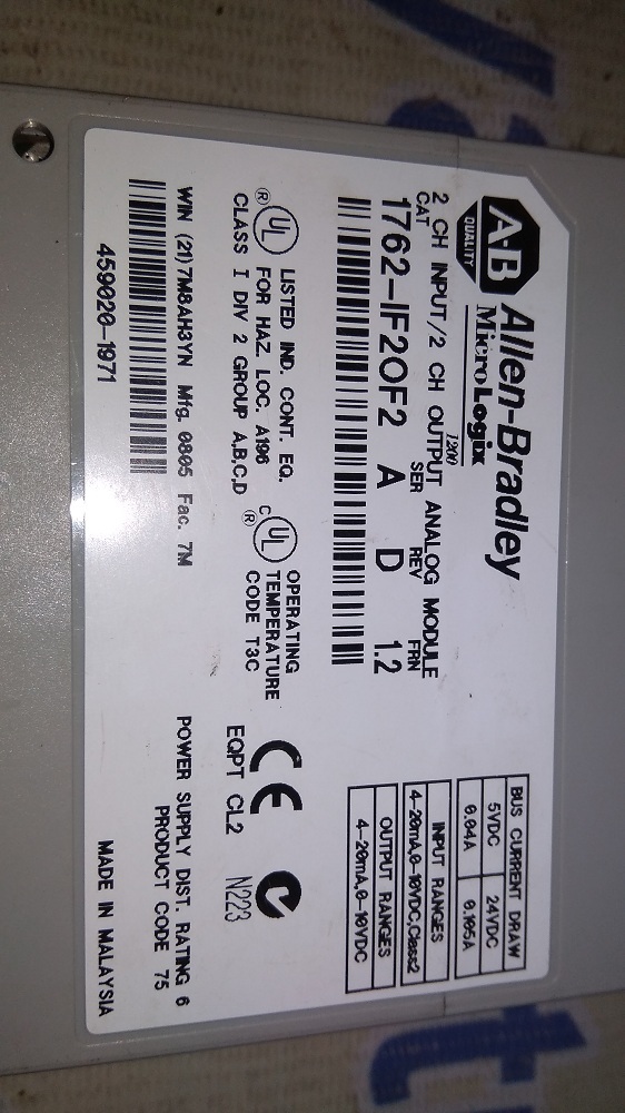 Allen Bradley Plc 1762-if20f2 A D