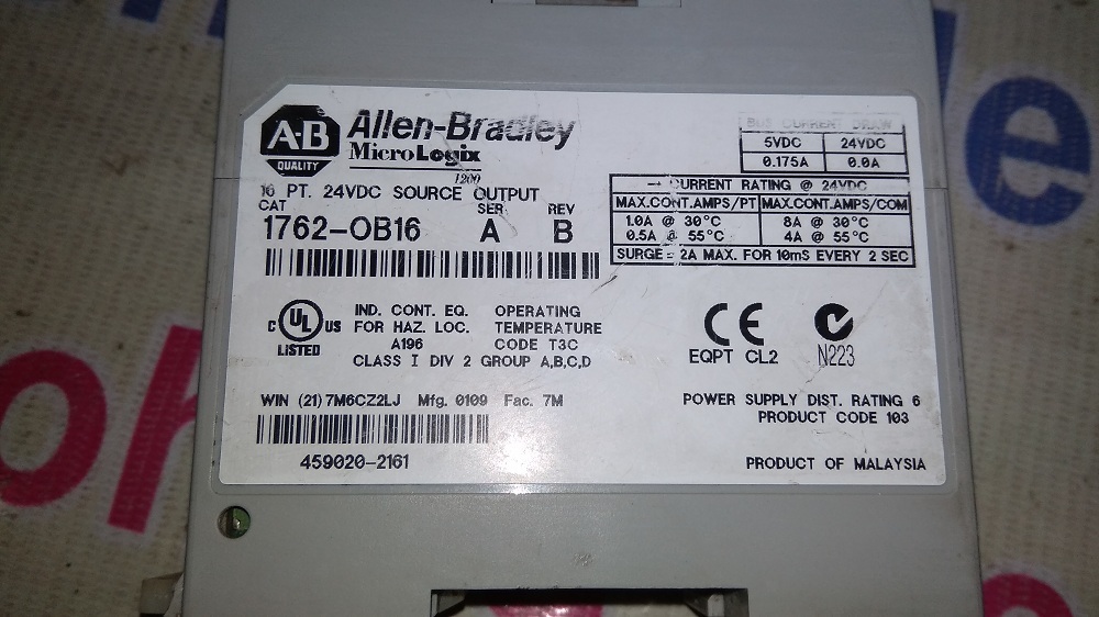 Allen Bradley Plc 1762-ob16 A B