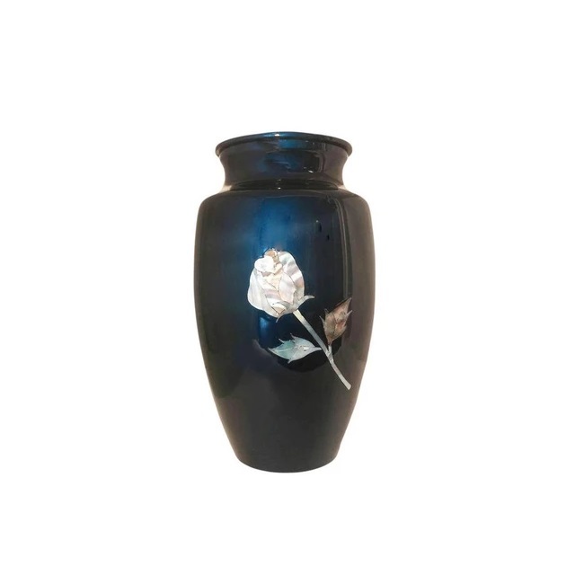 Shiny Red Mother Of Pearl Butterfly Cremation Urn