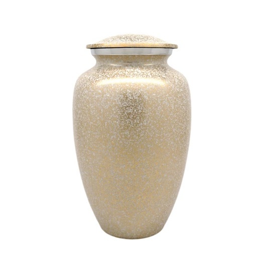 Classic Pewter Cremation Urn - 10.6x6.3 Inches | Quality Brass Metal, Religious Style, Silver Finish, Stunning Design