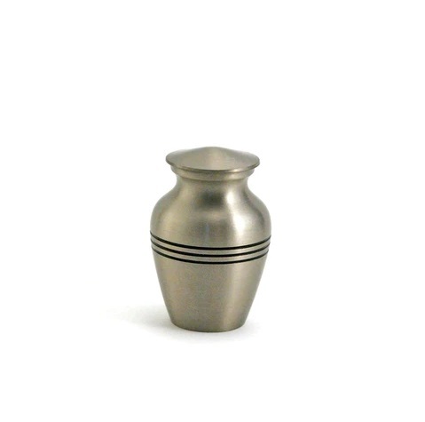 Classic Pewter Cremation Urn - 10.6x6.3 Inches | Quality Brass Metal, Religious Style, Silver Finish, Stunning Design
