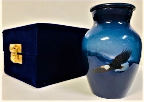 Blue New Eagle Cremation Urn