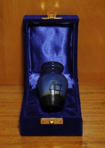 Blue New Cowboy Farewell Cremation Urn