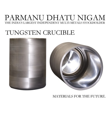 Tungsten Crucible - 98% Purity, Silver Color | Available Shapes: Bar, Lump, Wire, Grain, Sheet, Roll, Rod, Suitable for Casting Applications