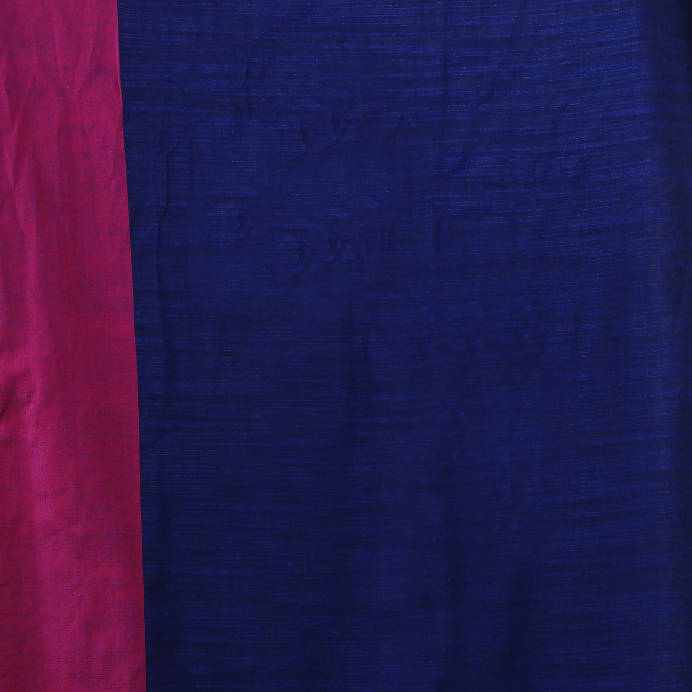 Multi Colour Blue And Red Hand Woven Blended Cotton Saree With Runing Blouse Piece