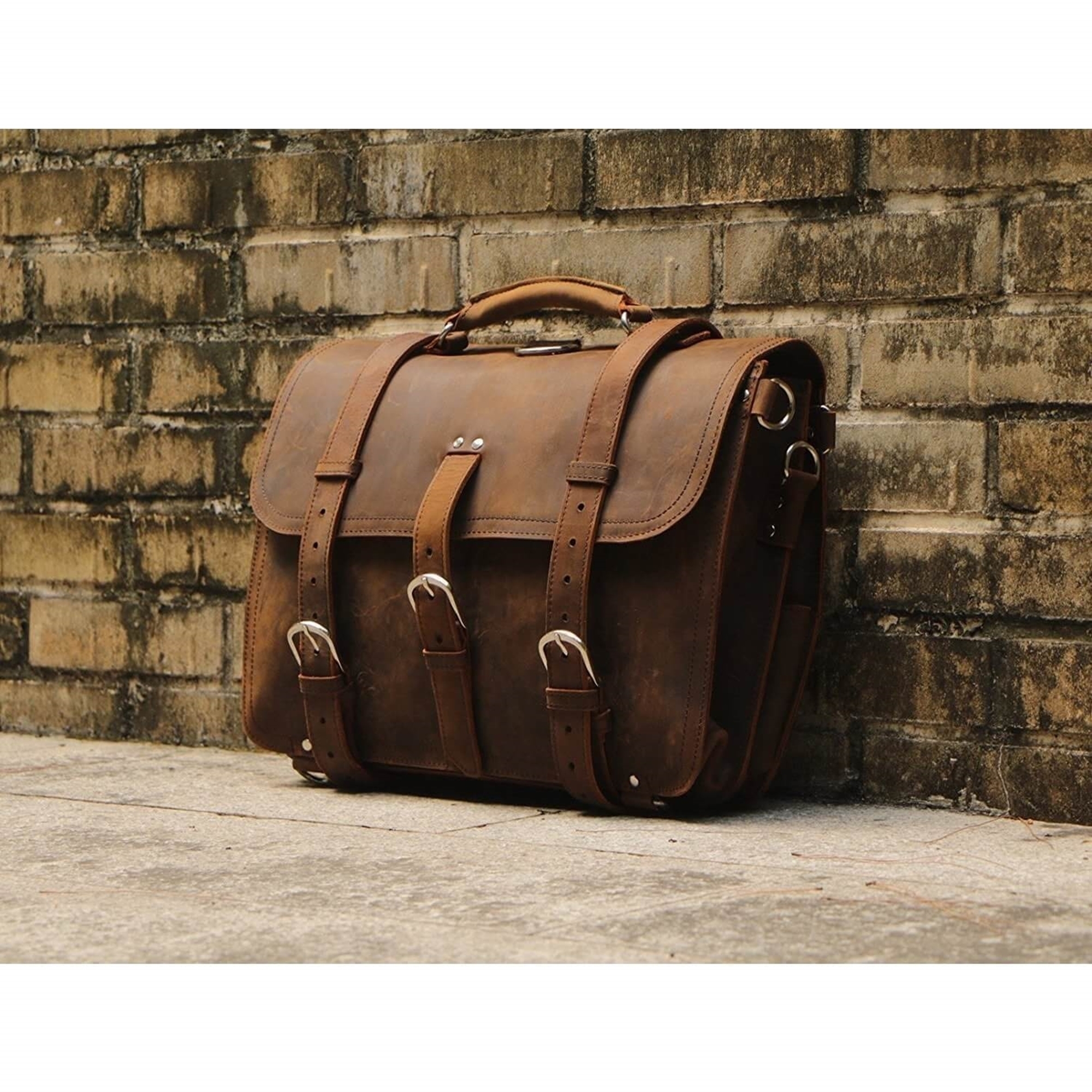 Brown Leather Messenger Bag