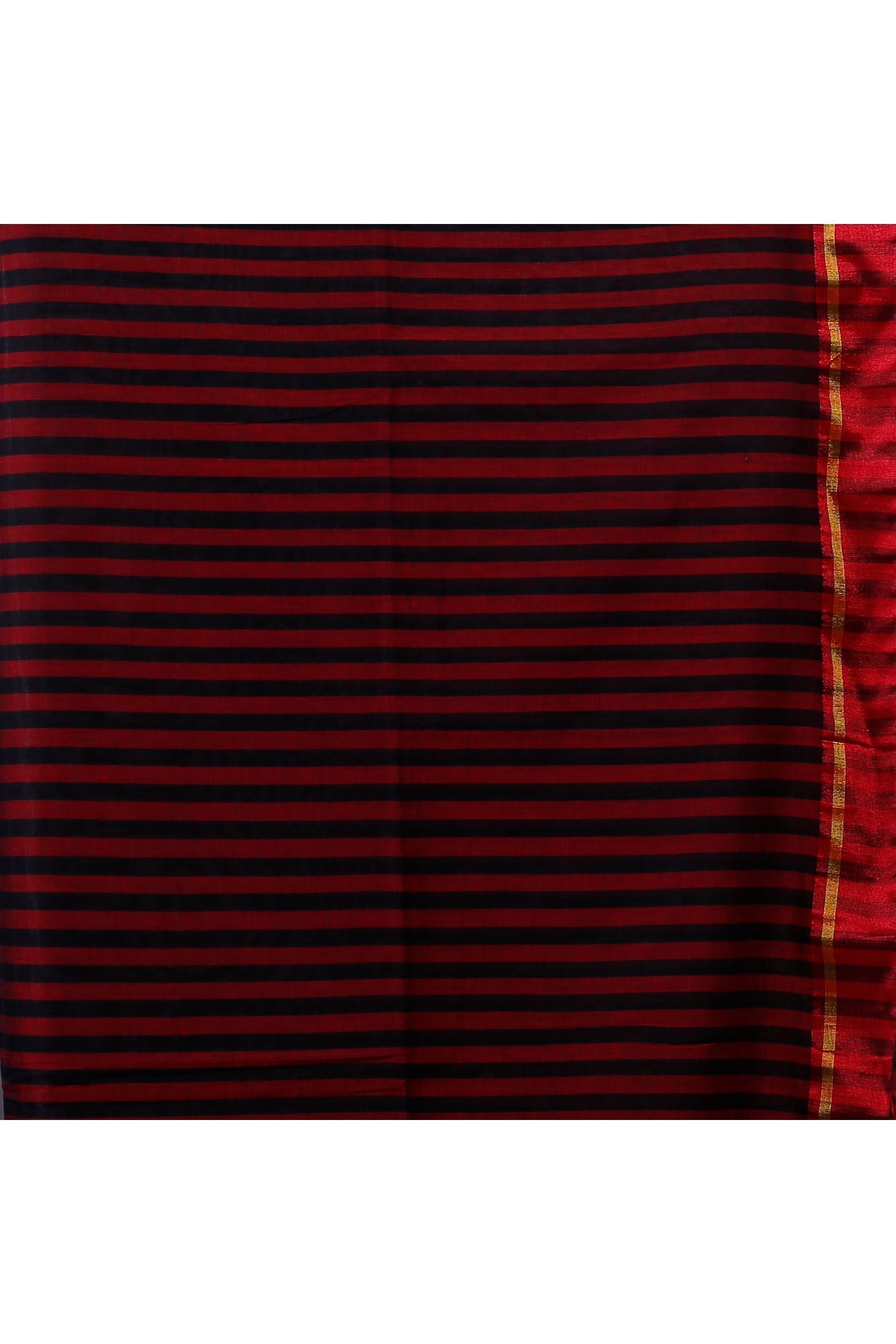 Cotton Grey Bengal Hand Woven Saree With Plain Border