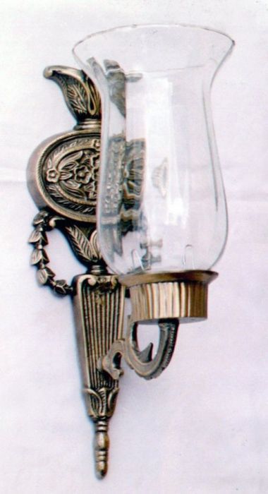 Brass Candle Holder Lamp - Medium Size, Clear Transparent Glass Chimney | Handcrafted Design, Classic And Modern Style