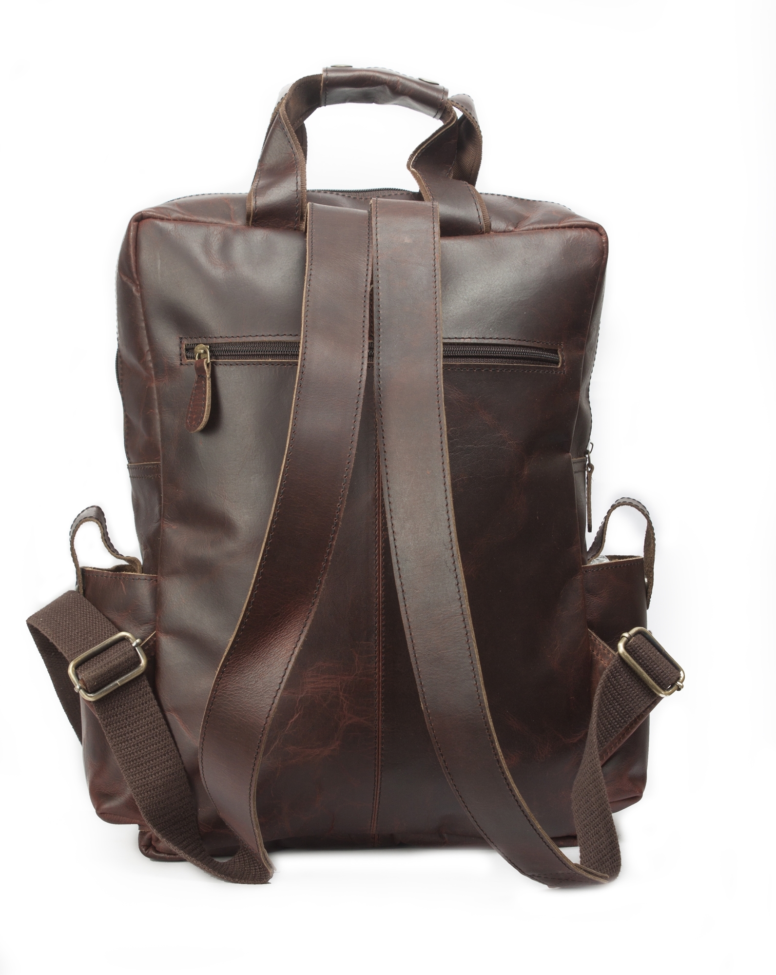 Retro Buffalo Leather Laptop Rucksack - 12 X 4 X 18 Inches | Waterproof, Vintage Style, Unisex Design, Fits Up To 17-inch Laptop, Handcrafted By Artisans