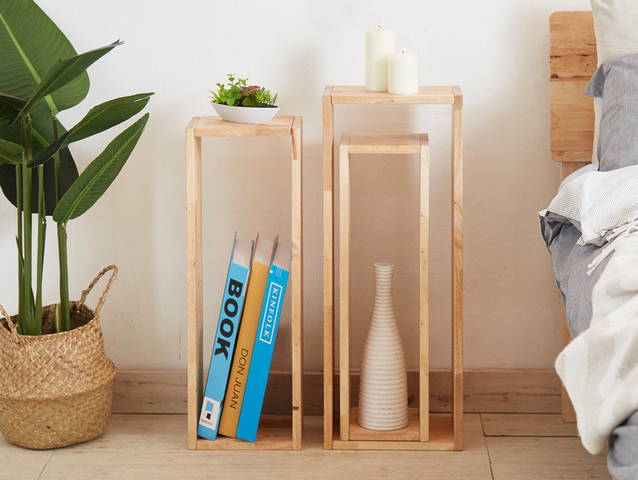 Raw Natural Wooden Sml Rectangular Shelf