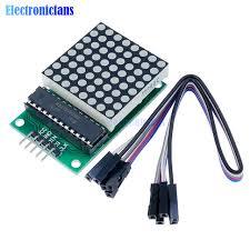 Max7219 Dot Led Matrix Module Mcu Control Led Display Module - Dimensions 50x32 Mm, 8x8 Led Matrix, 3-wire Communication For Microcontroller Control | 5v Rated Voltage, Easy Connectivity For Animation Projects