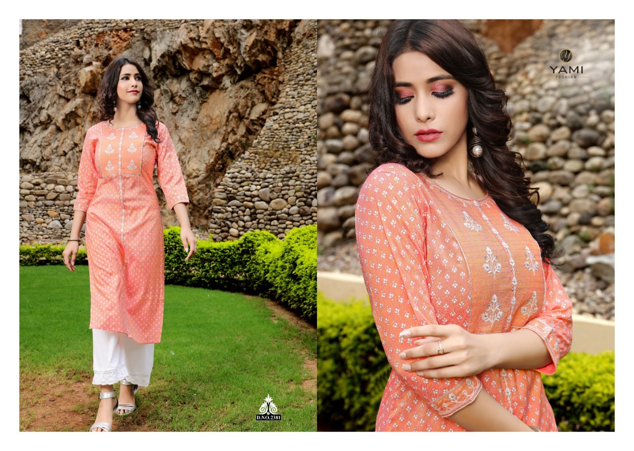 Bunaaipce - Rayon Two Tone Slub Base Kurti With Jari Print & Embroidery | Sizes M-38, L-40, Xl-42, Xxl-44, Breathable Fabric, 3-4th Sleeve Style, Casual & Ethnic Wear