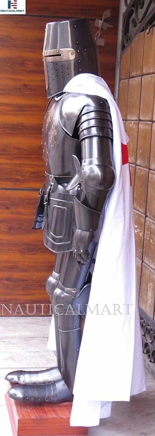 Black Nauticalmart Medieval Templar Full Suit Of Armor Dark Knight Costume - Larp