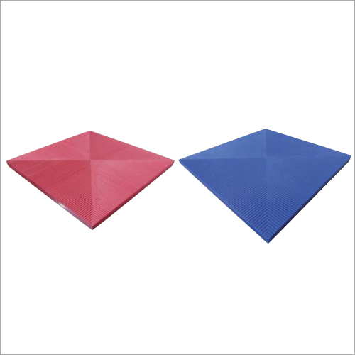 Laboratory Rubber Mat - Natural & Silicone Rubber, 12" x 12", Blue/Red , Anti-Fatigue, Slip-Resistant, Customized Thickness, Plain Pattern
