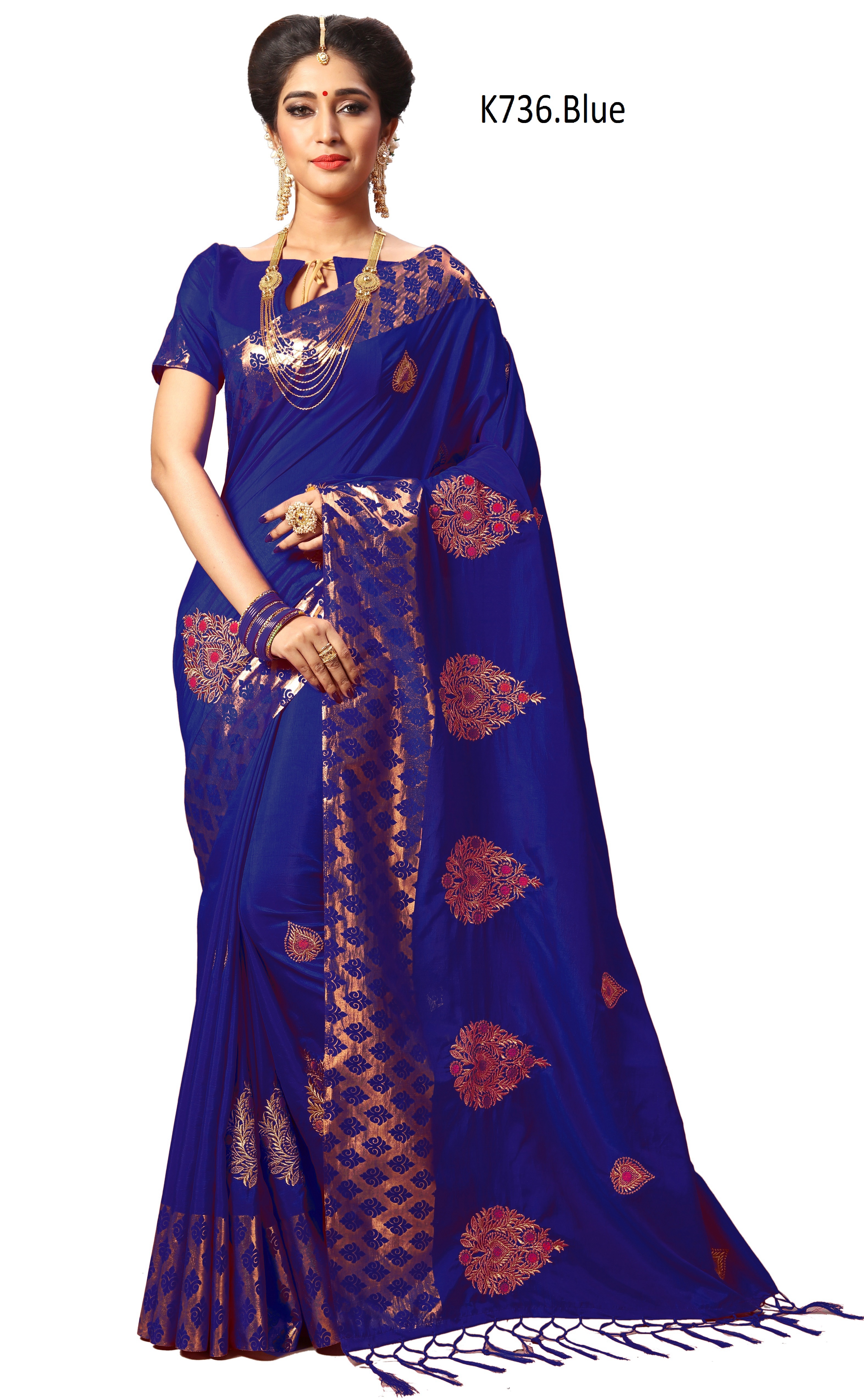 Red Traditional Embroidered Ethnic Wear Silk Saree Collection