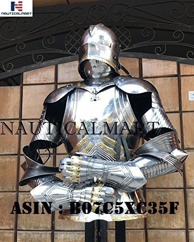 Nauticalmart Medieval Gothic Half Suit Of Armor Combat Knight Halloween Costume Height: Foot (Ft) Foot (Ft)