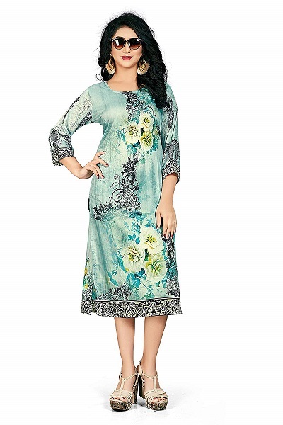 5 Digital Print Kurti Musterd Color