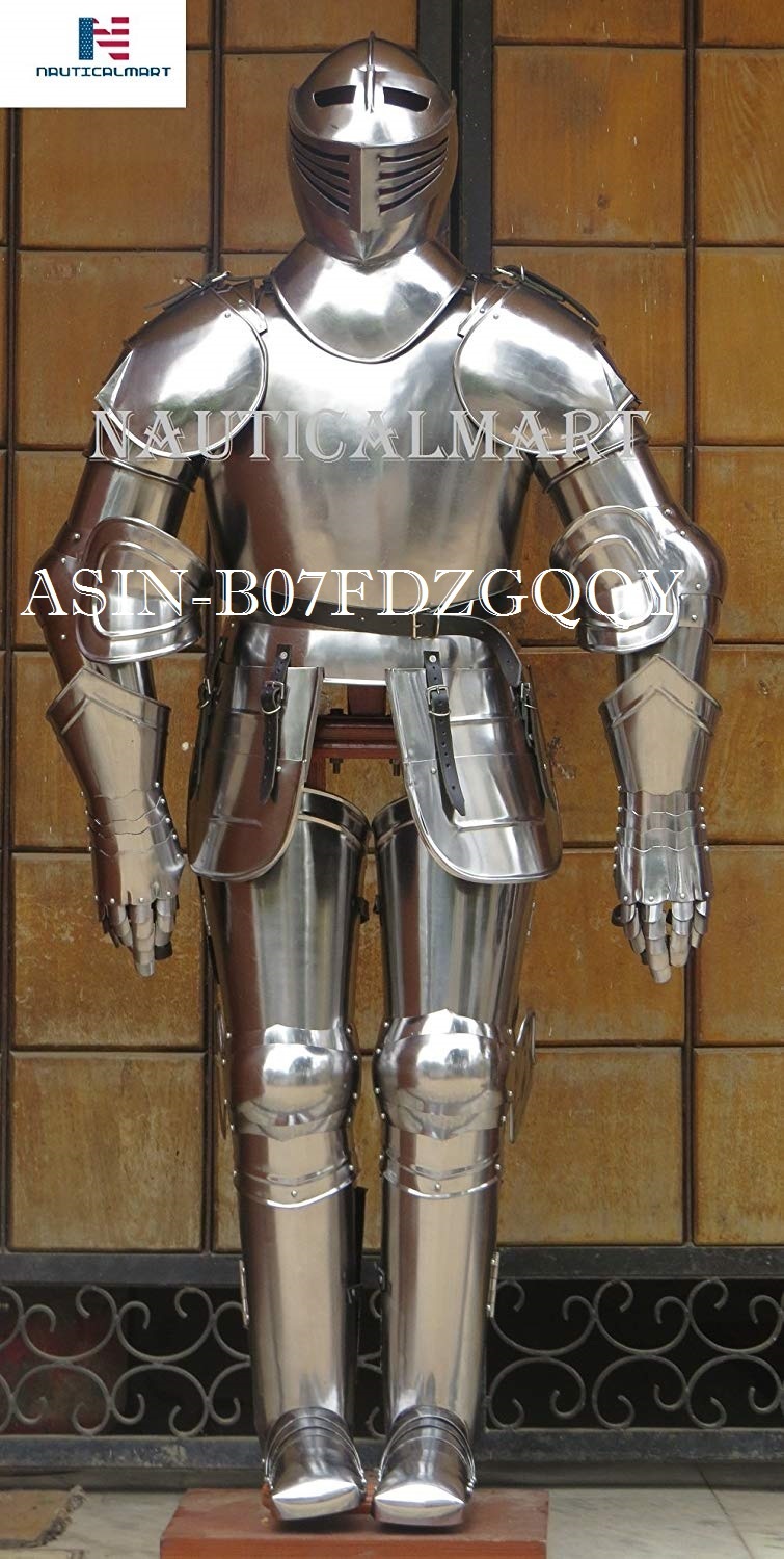 Silver Nauticalmart Medieval Knight Suit Of Armor Combat Full Body Armor Suit Iotc Armoury
