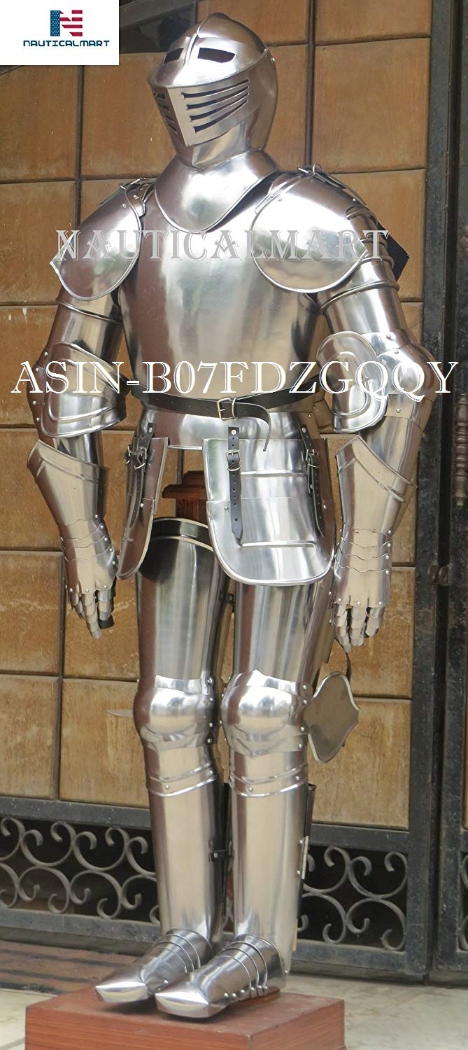 Silver Nauticalmart Medieval Knight Suit Of Armor Combat Full Body Armor Suit Iotc Armoury