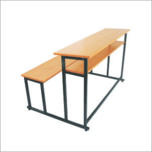 ब्राउन वुडन 2 सीटर स्कूल बेंच