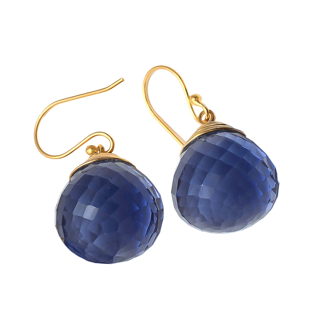 925 Sterling Silver Earring - Handmade Onion Faceted Moonstone Gemstone, Available In All Natural Colors