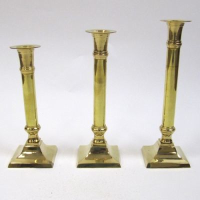 Brass Black Candle Stick Holder Set Of Three - Small, Medium, Large | Elegant Black & Golden Design For Home Decoration, Ideal For Living Room & Dining Room