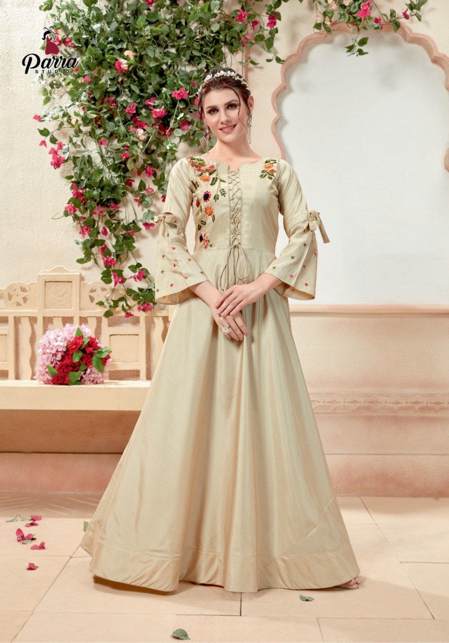 Silk Gown - Handmade Embroidered Design, Size M To 3xl | Breathable, All Season Wear