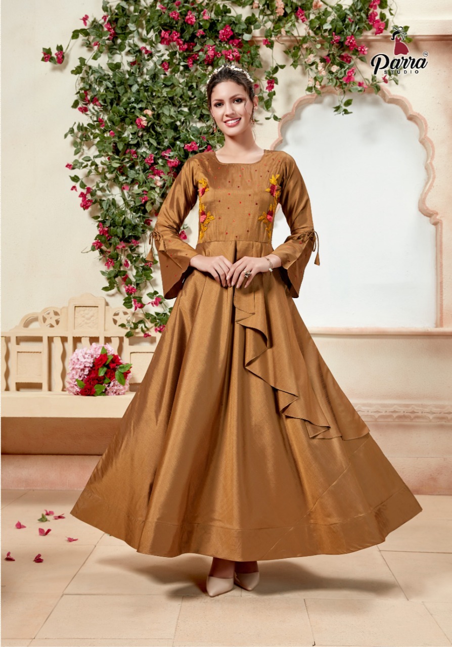 Silk Gown - Handmade Embroidered Design, Size M To 3xl | Breathable, All Season Wear