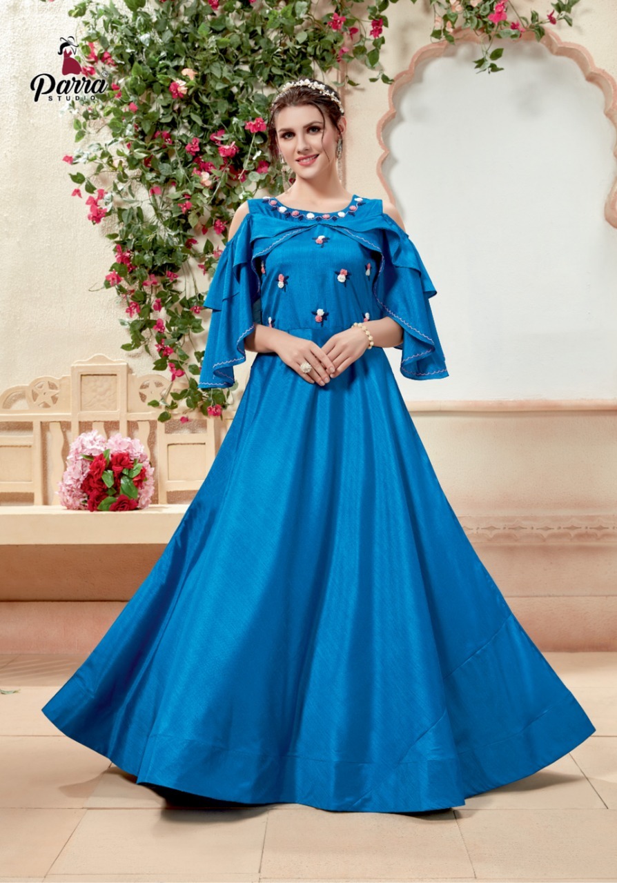 Silk Gown - Handmade Embroidered Design, Size M To 3xl | Breathable, All Season Wear