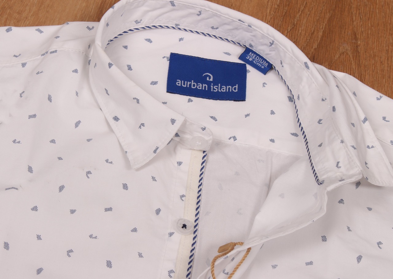 Printed Shirt - Cotton, Sizes: M, L, Xl, Xxl, Color: Sky Blue | Features: Classic Collar, Full Sleeves, Pattern: Printed, Suitable For Rainy Season, Male