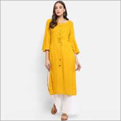 Yellow Ladies Designer Kurti