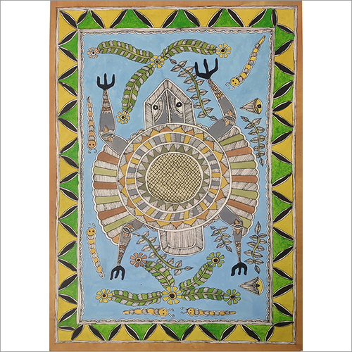 Tortoise Wall Art Print - 15x11 Inches | Handmade Traditional Painting, Customized Size, Intricate Design