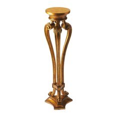 Malaga Plant Stand - Twisted Metal Legs With Oil-rubbed Bronze Finish, 32 Inch Round Walnut Top, Compact Design For Indoor/outdoor Use - Classical And Modern Style