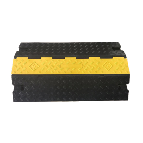 Cable Protector Ramp - PVC, 1000mm x 580mm x 120mm, Yellow & Black | High-Quality, Single Channel Design, Standard Size