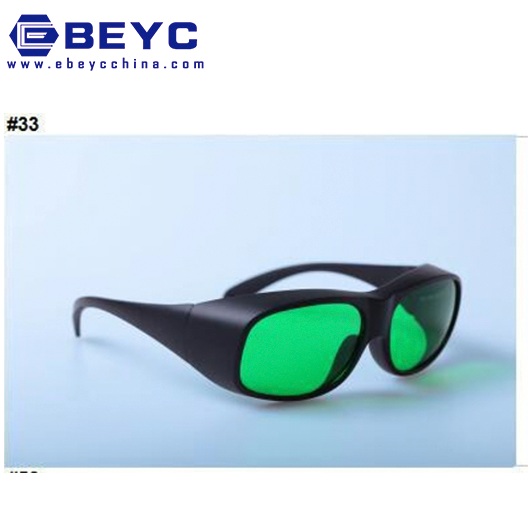 Absorption Laser Protective Glasses - Optical Density 3+ For Red Lasers, Green Color Finish | Ce En207 Compliance, Transmittance 37%