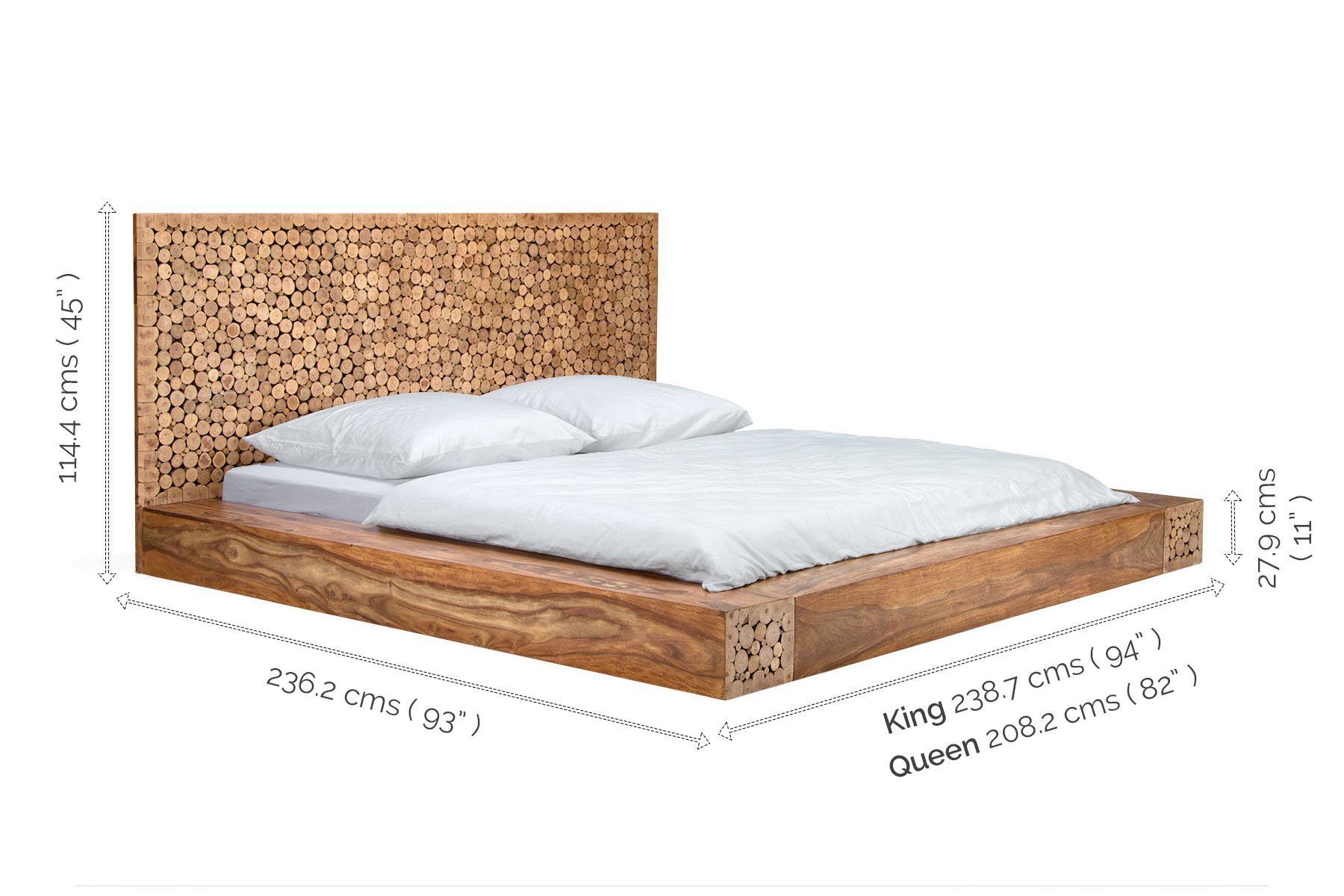 Designer Wooden Bed - 93x94x45 Inch | Handcrafted Antique French Design, Solid Wood, Handmade Artwork, Carpenter Assembly, Custom Color