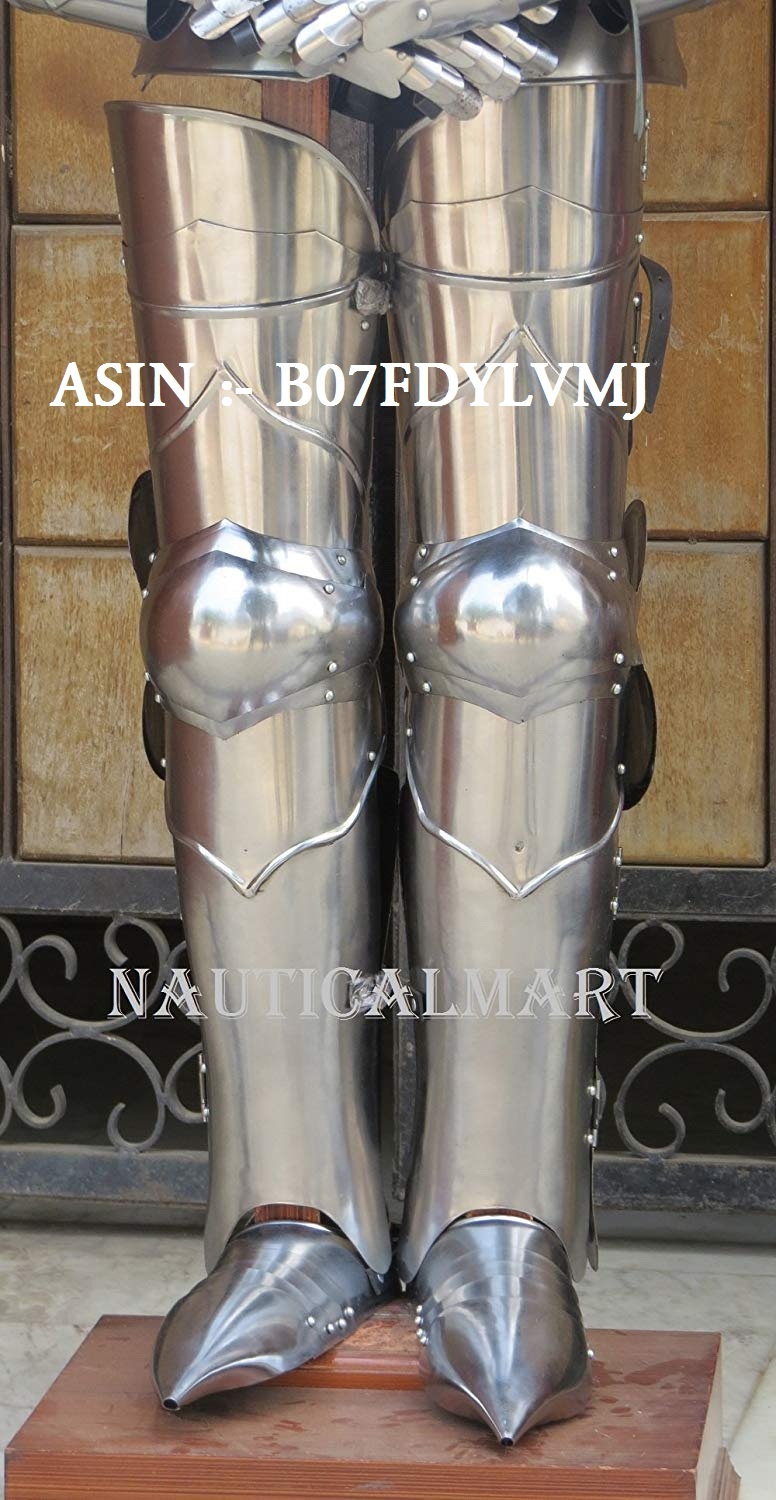 Silver Nauticalmart Gothic Suit Of Armor Medieval Knight Reenactment Costume Iotc Armoury